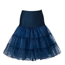 Boolavard 1950 26 Zoll, Vintage Retro Rockabilly Petticoat Petticoat Tutu-Rock Petticoat Swing, rot, schwarz, weiß, rosa, blau, (Marine, S-M, 32-40) von Boolavard