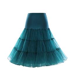 Boolavard 1950 Petticoat Reifrock Unterrock Petticoat Underskirt Crinoline für Rockabilly Kleid (Dunkelgrün, L-XL (EU 42-50)) von Boolavard