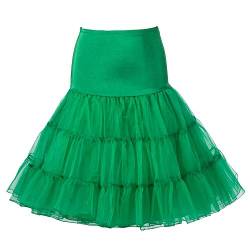 Boolavard 1950 Petticoat Reifrock Unterrock Petticoat Underskirt Crinoline für Rockabilly Kleid (Grün, L-XL (EU 42-50)) von Boolavard