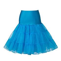 Boolavard 1950 Petticoat Reifrock Unterrock Petticoat Underskirt Crinoline für Rockabilly Kleid (Hellblau, L-XL (EU 42-50)) von Boolavard