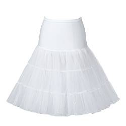 Boolavard 1950 Petticoat Reifrock Unterrock Petticoat Underskirt Crinoline für Rockabilly Kleid (S-M, Elfenbein) von Boolavard
