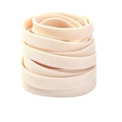 Boolavard 2 Paar Hochwertige Flache Schnürsenkel für Sneakers, Schnürsenkel für Sneakers, Sportliche Schnürsenkel, 8 mm Breit (Beige, 120cm) von Boolavard