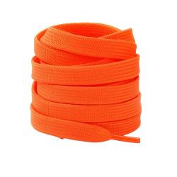 Boolavard 2 Paar Hochwertige Flache Schnürsenkel für Sneakers, Schnürsenkel für Sneakers, Sportliche Schnürsenkel, 8 mm Breit (Orange, 100cm) von Boolavard