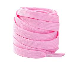 Boolavard 2 Paar Hochwertige Flache Schnürsenkel für Sneakers, Schnürsenkel für Sneakers, Sportliche Schnürsenkel, 8 mm Breit (Rosa, 110cm) von Boolavard