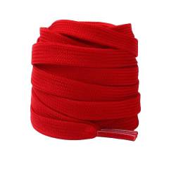 Boolavard 2 Paar Hochwertige Flache Schnürsenkel für Sneakers, Schnürsenkel für Sneakers, Sportliche Schnürsenkel, 8 mm Breit (Rot, 110cm) von Boolavard