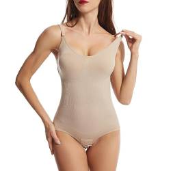 Boolavard Body für Damen, Bauchkontrolle, Shapewear, nahtloser, formender Tanga, Body Shaper, Tank-Top (Aprikose, S) von Boolavard