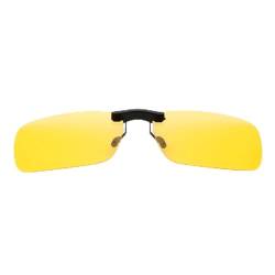 Boolavard Clip-on-polarisierte Nachtsicht-Fahrsonnenbrille mit UV-400-Blocker zum Tragen über einer Korrekturbrille (Gelb) von Boolavard