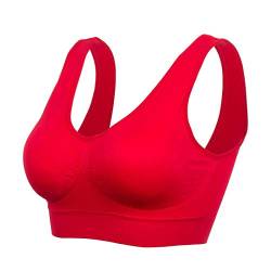 Boolavard Comfort BH - Seamless - Bustier BH - Freizeit und Sport BH, Sporttop, Nahtlos, Form Bustier Top ohne Bügel, Ahh Bra Wohlfühl (M, Rot) von Boolavard