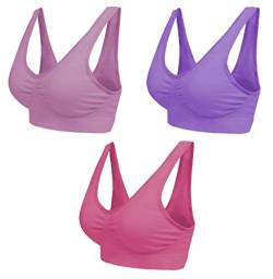 Boolavard Comfort BH - Seamless - Bustier BH - Freizeit und Sport BH, Sporttop, Nahtlos, Form Bustier Top ohne Bügel, Ahh Bra Wohlfühl (XXXL: 136-141cm (100B+), Licht violett Lila und Rosa) von Boolavard