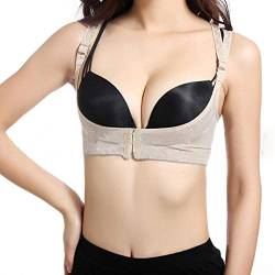 Boolavard Dirndl BH Xtreme Push Up Büstenhalter Mieder ohne Silikon Geradehalter Bra Oktoberfest (L, Beige) von Boolavard