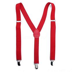 Boolavard Hosenträger für Herren mit sehr Starken Metallclip für Männer und Damen Einstellbar und Elastisch Y Style (Rot) von Boolavard