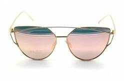 Boolavard Mode Frauen Katze Augen Sonnenbrillen Markenklassiker Designer Balken Sonnenbrille Lady Beschichtung Spiegel Flachbildschirm Doppellinsen von Boolavard
