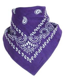 Boolavard Nationale Baumwolle Paisley Bandana Doppelseitige Leiter Verpackungs-Schal-Armband (Lila) von Boolavard