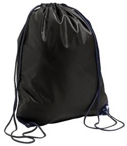 Boolavard Rucksack mit Kordelzug wasserdichter String Bag Sportsackpack Gym Sack für Herren Damen (Schwarz) von Boolavard