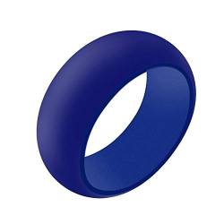 Boolavard Silikon Ehering für Männer und Frauen Preiswerte Silikon Gummiband, 7 Pack, 5 Pack & Singles - Weiß, Grau, Silber, Blau (Blau, 11-20.70mm) von Boolavard