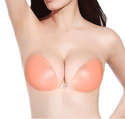 Boolavard Klebe BH Push Up, Trägerloser BH Rückenfrei, Strapless Bra Rückenfreier Silikon Unsichtbarer Selbstklebend BH Ohne Träger von Boolavard