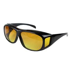 Boolavard Überzieh Nachtsichtbrille für Autofahrer, für Brillenträger, getönte polarisierende Gläser, gemäß ISO Norm, schwarz/gelb von Boolavard