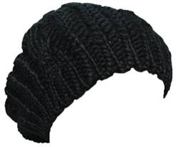 Boolavard Warme Strickmütze Crochet Slouch Baggy Beret Mütze Cap Hut Hat (Schwarz) von Boolavard