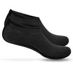 Boolavard Wassersportschuhe, Barfuß, schnelltrocknend, Aqua-Yoga-Socken, Slip-on für Männer, Frauen, Kinder, Schwarz - Schwarz - Größe: Small von Boolavard