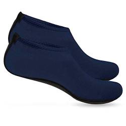 Boolavard Wassersportschuhe Barfuß Schnell trocknende Aqua Yoga Socken Slip-on für Männer Frauen Kinder (XL - 42-43 EU, Blau) von Boolavard