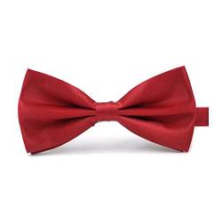 Boolavard klassische Hochzeit Bowtie Krawatte Fliege Neuheit Tuxedo Fashion einstellbar (Weinrot) von Boolavard