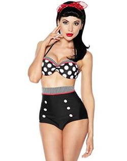 Frauen Vintage 50er Jahre Pinup-Girl Rockabilly High-Waist Retro-Bikini Badeanzug von Boolavard