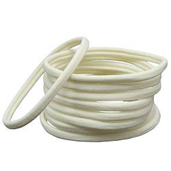 Boomly 20 Stück Stirnband Baby Junge Mädchen Kopfband Schlank Elastisch Band Gummiband Nylon Haarwickel Kleinkind DIY Haarband Zubehör (Beige) von Boomly