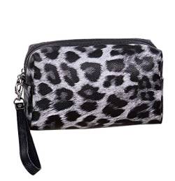 Boomly Damen Kosmetiktasche Leopardenmuster PU-Waschbeutel Wasserdicht Unterarmtasche Reise-Kulturbeutel Pouch Pocket Organizer Schminktasche für Frauen (19 * 8.3 * 11.2CM, 2) von Boomly