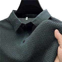 Men's Comfortable Breathable Summer Mesh V-Neck Short Sleeve Polo Shirt, Mesh Ice Silk Short-Sleeved T-Shirt von Booso