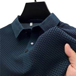 Men's Comfortable Breathable Summer Mesh V-Neck Short Sleeve Polo Shirt, Mesh Ice Silk Short-Sleeved T-Shirt von Booso