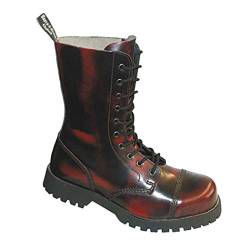 Boots & Braces - 10 Loch Stiefel Rangers Burgundy Rub-Off Rot Größe 39 (UK5) von Boots & Braces