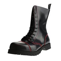 Boots & Braces - 10 Loch schwarz mit roter Naht, Stiefel Rangers Größe 37 (UK3) von Boots & Braces
