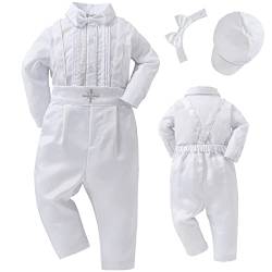 Booulfi Baby Kleidung Jungen 6-9 Monate Baumwollstoff Baby Anzug Junge Hochzeit Taufanzug Taufkleid Junge Weihnachtsoutfit Trachtenhemd von Booulfi