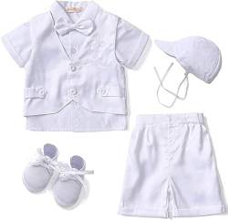 Booulfi Taufe Outfits für Jungen Baby Junge Taufe Outfit Sommer Kurzarm Gentleman Kleid Outfit Kleidung, 6-9M von Booulfi