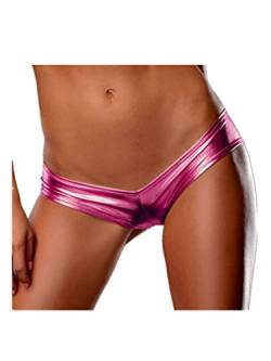 Boowhol Frauen Unterwäsche Hosen Sexy Versuchung Leder PU Schlüpfer Panty G-String Tanga Slips (L, Rose) von Boowhol