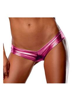Boowhol Frauen Unterwäsche Hosen Sexy Versuchung Leder PU Schlüpfer Panty G-String Tanga Slips (XL, Rose) von Boowhol