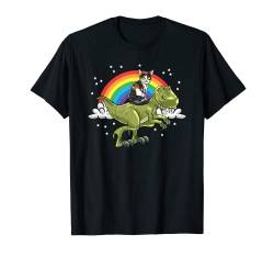 T-Rex Dino Calico Cat Rainbow Cute Feline Animal Lover Gift T-Shirt von BoredKoalas Calico