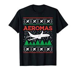 Aeromas Plane Ugly Christmas Sweater Flight Xmas Pilot Gift T-Shirt von BoredKoalas Christmas Clothes Holiday Xmas Gifts