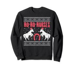 Ho Horses Xmas Ugly Christmas Sweater Equestrian Women Gift Sweatshirt von BoredKoalas Christmas Clothes Holiday Xmas Gifts