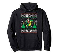 Santa Riding T-Rex Ugly Christmas Funny Dinosaur Xmas Gift Pullover Hoodie von BoredKoalas Christmas Clothes Holiday Xmas Gifts