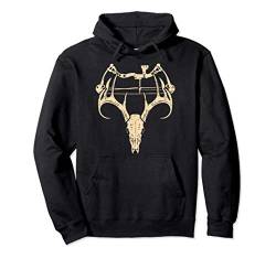 Deer Skull Compound Bow Retro Hunting Archery Dad Archer Pullover Hoodie von BoredKoalas Hunting Clothes American Hunter Gifts