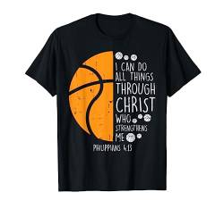 Basketball i can do things Bible Verse God Jesus Gift T-Shirt von BoredKoalas Jesus Clothes Religious Christian Gift