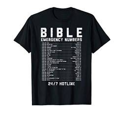 Bible Emergency Numbers Verse God Jesus Faith Christian Gift T-Shirt von BoredKoalas Jesus Clothes Religious Christian Gift