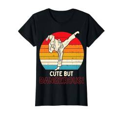 Cute But Dangerous Girl Ponytail Kick Karate Taekwondo Gift T-Shirt von BoredKoalas Karate Clothes Martial Arts Girl Gifts