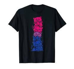 Cat Stack Bisexual Pride Cute Bi Flag LGBT Animal Lover Gift T-Shirt von BoredKoalas LGBT Clothes Bisexual Pride Gift