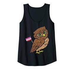 Damen Owl Lesbian Pride Flag Butch Gay Tomboy LGBT Animal Gift Tank Top von BoredKoalas LGBT Clothes Lesbian Gay Pride Gift