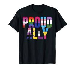 Proud Ally LGBT Retro Symbol Month Support Flag Colors Gift T-Shirt von BoredKoalas LGBT T-Shirts Gay Pride Support Gift
