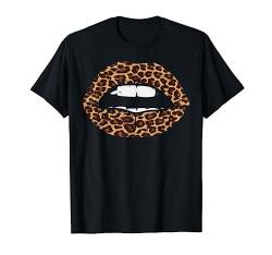 Leopard Print Lips Sexy Mouth Kiss Animal Lover Women T-Shirt von BoredKoalas Leopard Lips Clothes Animal Print Gift