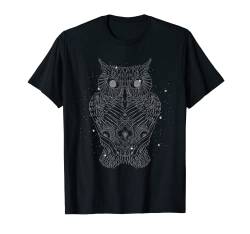 Moon Stars Mandala Owl Galaxy Night Animal Bird Lover Gift T-Shirt von BoredKoalas Owl