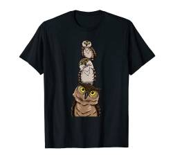 Stacked Owls Funny Night Nocturnal Animal Bird Lover Gift T-Shirt von BoredKoalas Owl